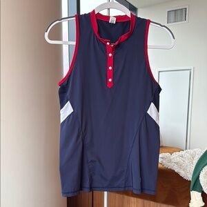 FILA Navy Sleeveless Top with Red Trim